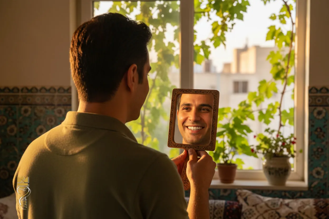 نمونه تصویرسازی از بریج ثابت روی ایمپلنت برای چهار دندان مجاور