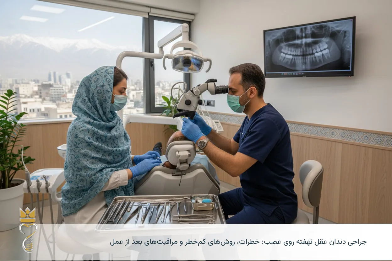 جراحی دندان عقل نهفته روی عصب